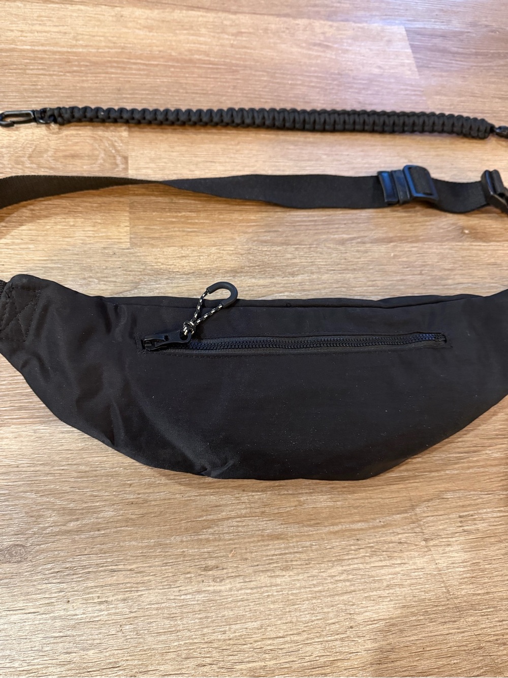 BEIS Black Canvas Sling Belt Bag with Braided Strap - Picture 5 of 13